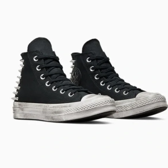 Converse Taylor All Star 70 High Top Sneaker Black and White with Studs US 5 - Picture 3 of 16